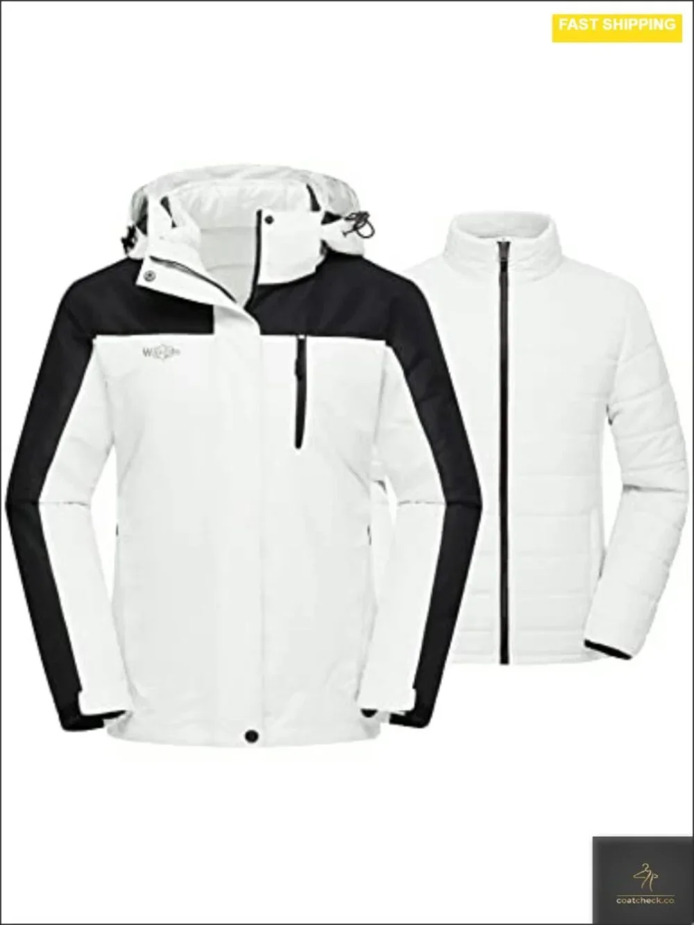 Women's 3-in-1 Ski Jacket Cotton Padded Liner Winter Coat